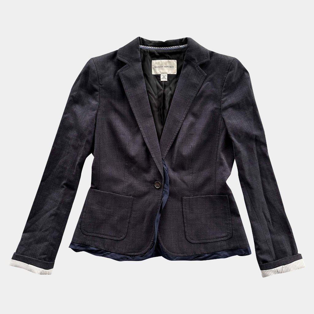 Banana Republic Women's 8 Dark Navy Wool Blazer